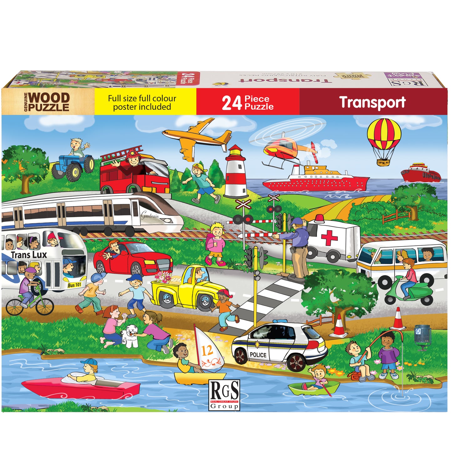 Transport 24 Piece Wooden Puzzle