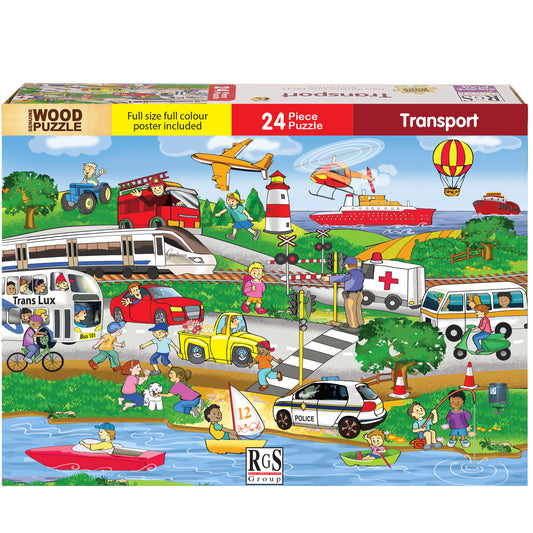 Transport 24 Piece Wooden Puzzle