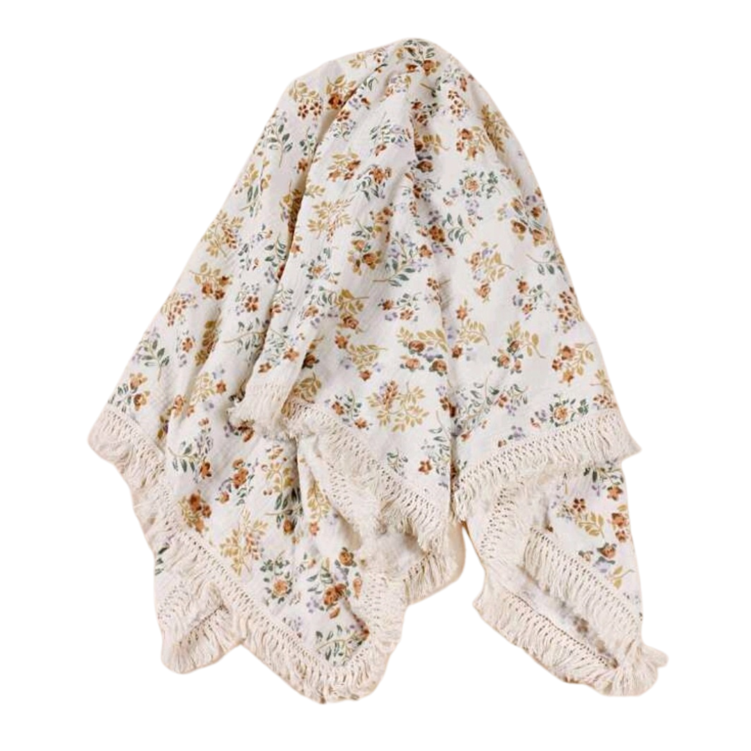 Vintage Floral Muslin swaddle blanket