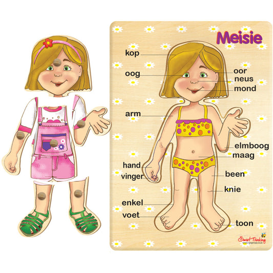 My Liggaam – Meisie – Peg Puzzle 6pc