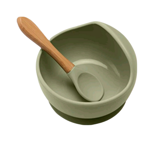 Silicone Suction Feeding Bowl: Sage