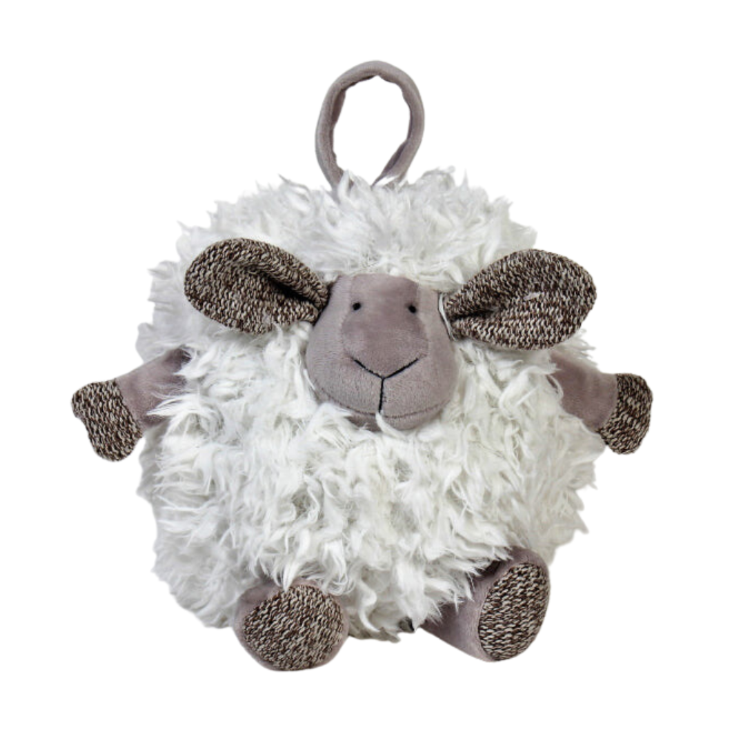 White Peluche Fluffy Round Lamb (23 cm)