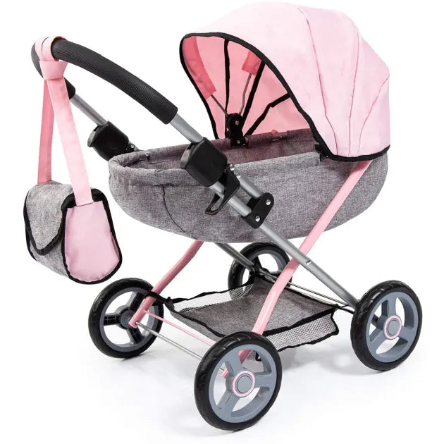 Bayer Cosy Doll's Pram - Butterfly (Pink and Grey)