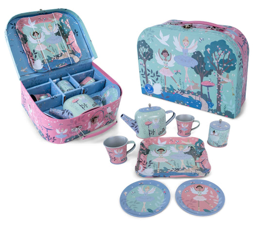 Floss & Rock Pretend Play Tin Tea Set Enchanted 9 Piece