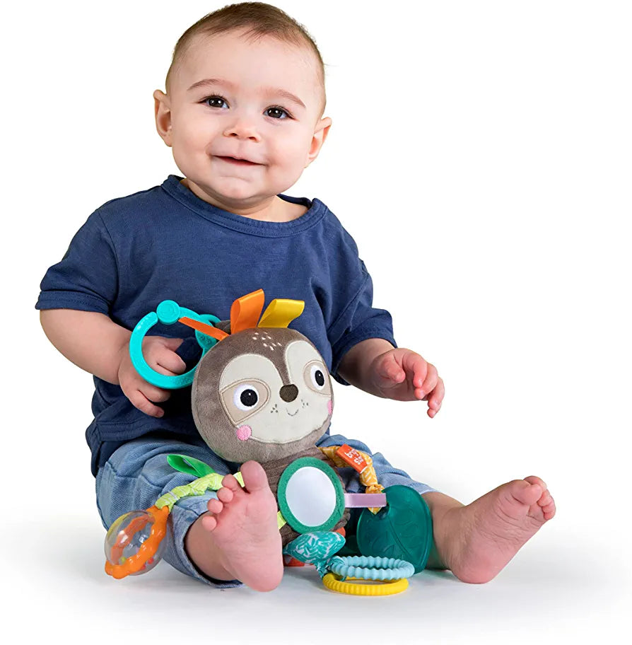 Bright Starts Playful Pals Take Along Activity Toy, Sloth, Newborn +