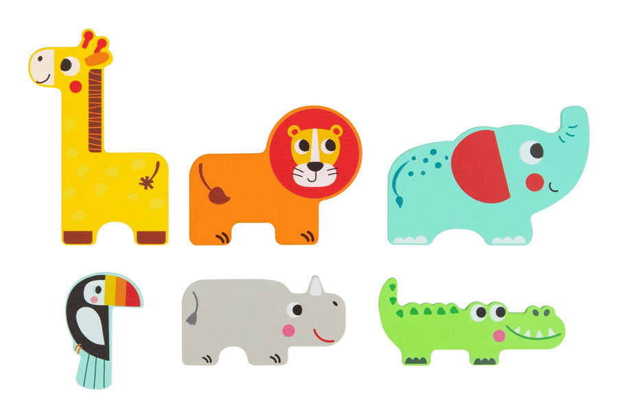 Tooky Toy Wooden Layer Animal Stacking Puzzle