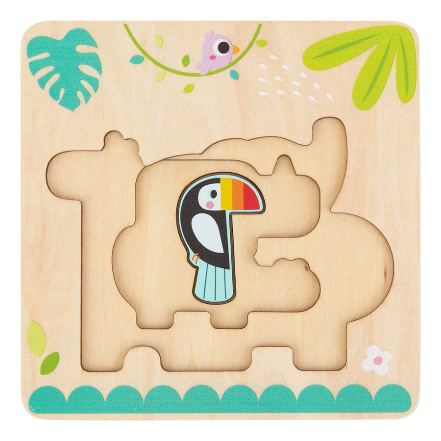 Tooky Toy Wooden Layer Animal Stacking Puzzle