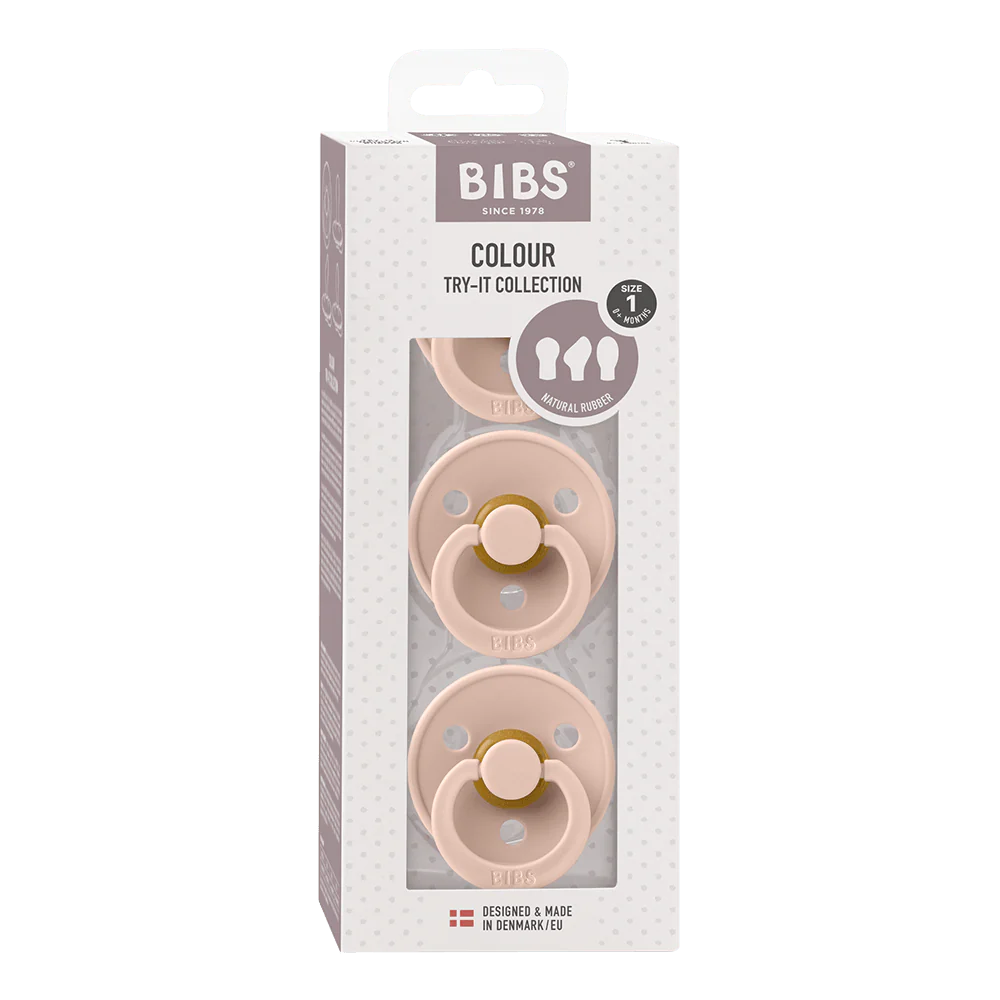 BIBS Pacifiers / Dummies Try-It Collection 3 Pack - Blush