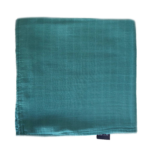 MACCIE teal blue baby bamboo muslin swaddle