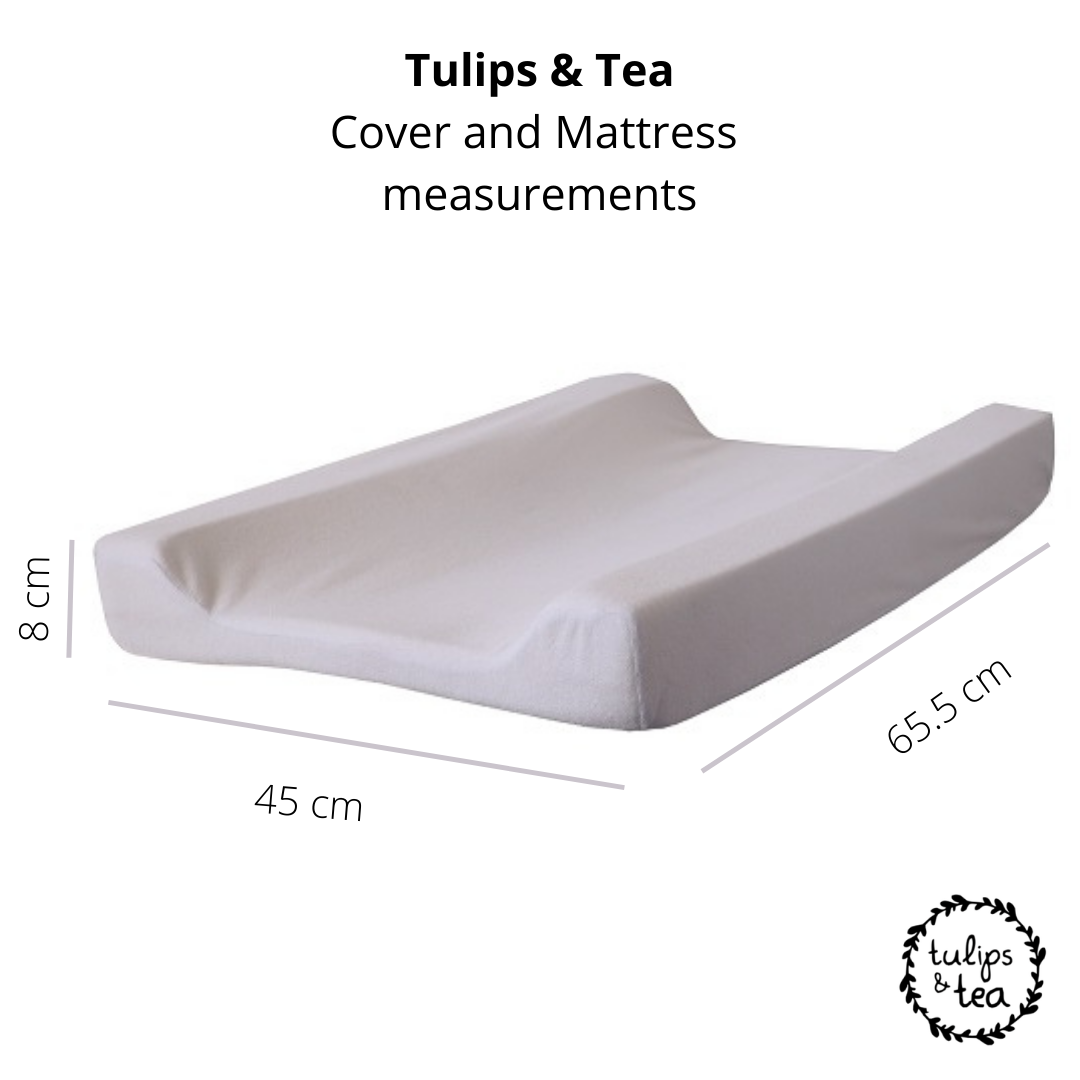 Tulips & Tea Waterproof Changing Matress- Petals & Pearls