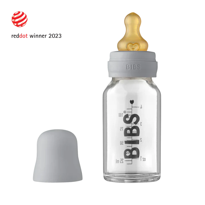 BIBS Baby Glass Bottle Complete Set 110ml - Cloud