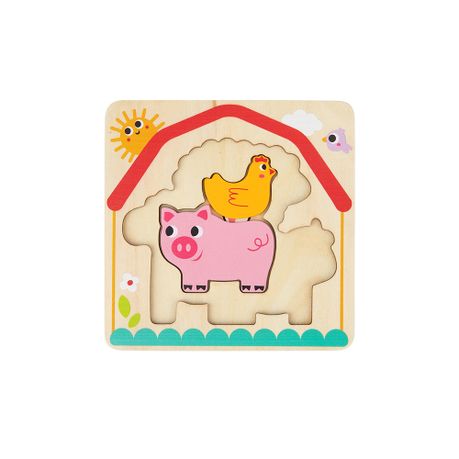 TookyToy - Multi-layered Wooden Puzzle - Farmyard Adventure