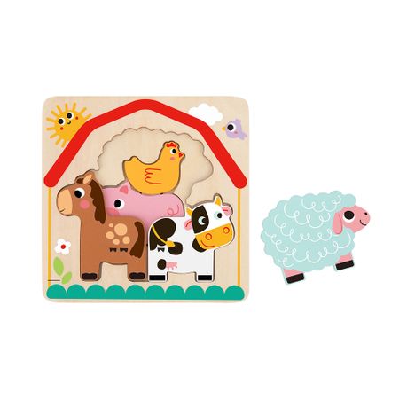 TookyToy - Multi-layered Wooden Puzzle - Farmyard Adventure