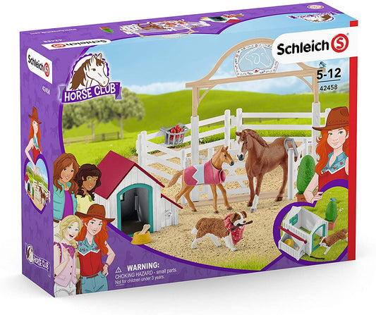 Schleich Horse Club Hannah’s guest horses with Ruby the dog