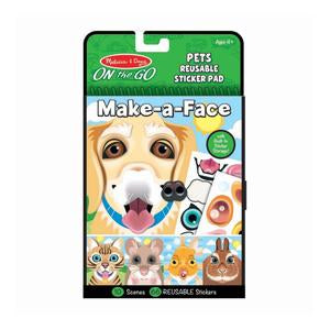 Melissa & Doug On the Go Make-a-Face Pets Reusable Sticker Pad