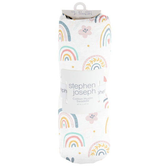 Stephen Joseph Muslin Blanket : Rainbow