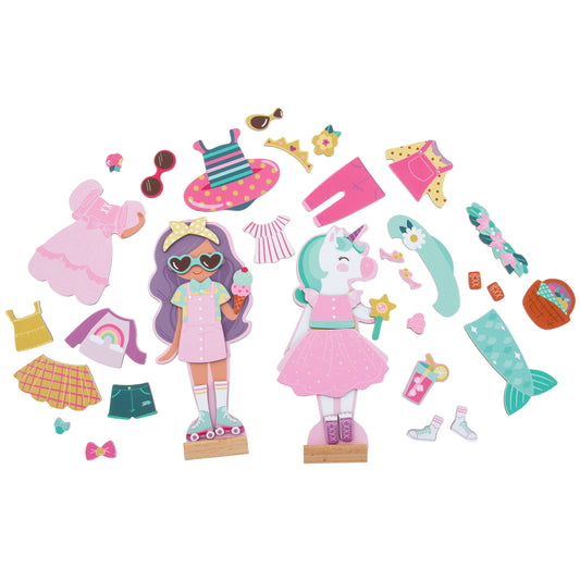 Stephen Joseph Magnetic Dress Up Doll- Unicorn and Princess