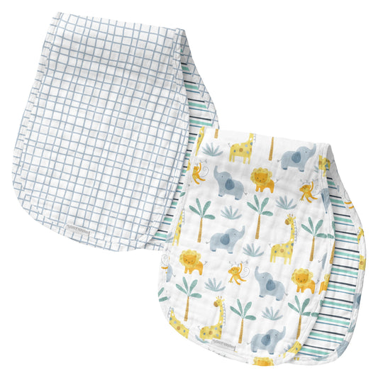 Stephen Joseph Muslin Burp Cloth Set of 2- Zoo