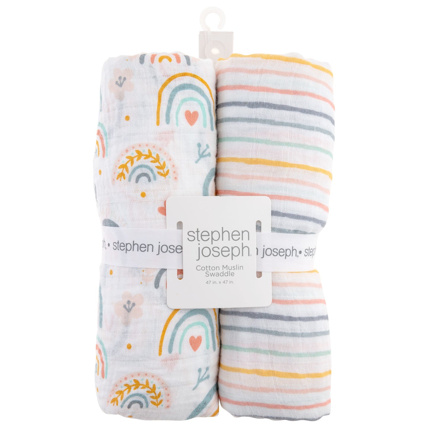 Stephen Joseph Muslin Blankets 2 Pack : Rainbow