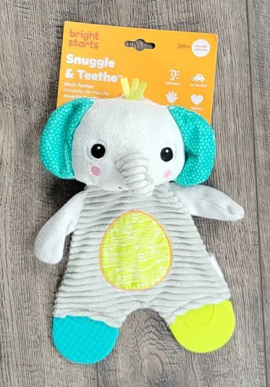 Bright Starts Snuggle And Teethe Plush Teether 0m+ – Elephant